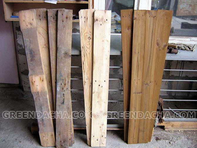 Три этапа обработки досок поддона. Три этапа обработки досок поддона.