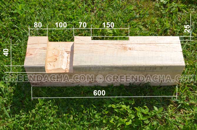 Правая передняя стойка скамейки - чертеж схема. Правая передняя стойка скамейки.