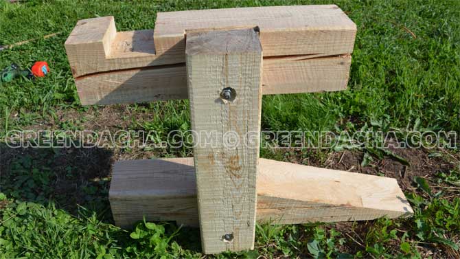 Сборка стоек садовой скамейки. Сборка стоек садовой скамейки.