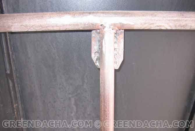 Крепление ручки садового бура. Ручка садового бура.